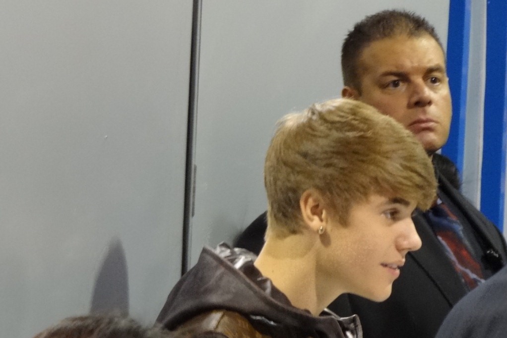 Justin Bieber appears at TOSY Robotics booth at 2012 CES