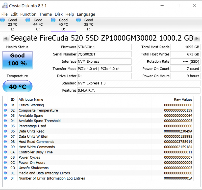 good ssd results crystal disk mark